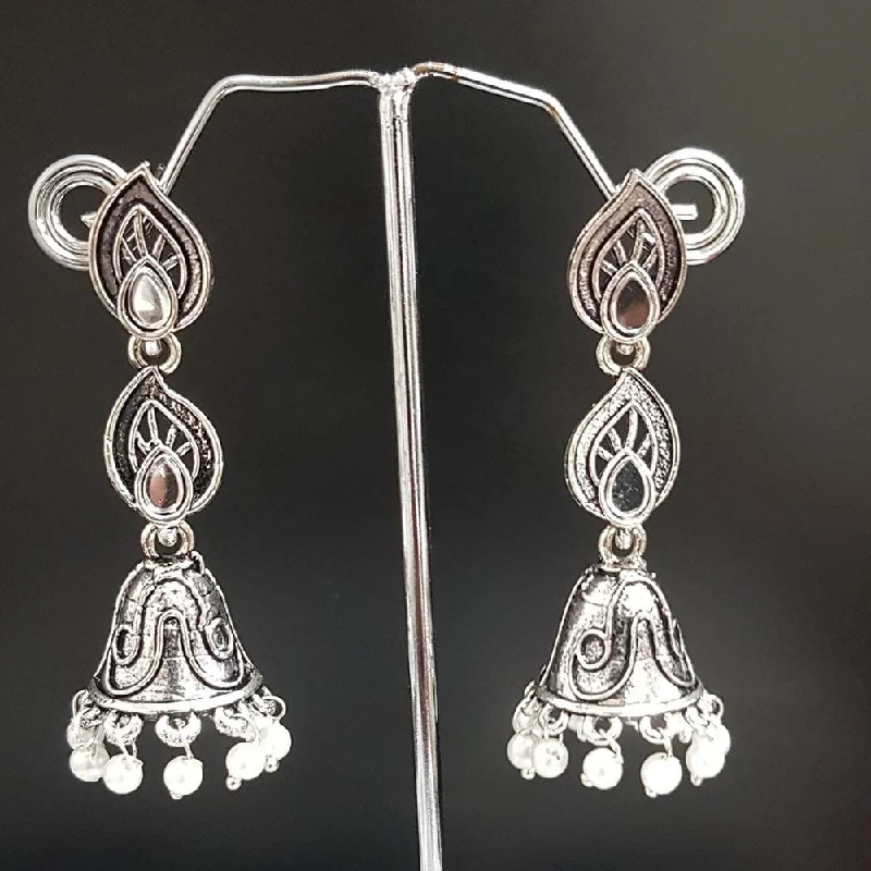 modern hoop earrings for women-Shreeji Oxidised Plated Jhumki Earrings