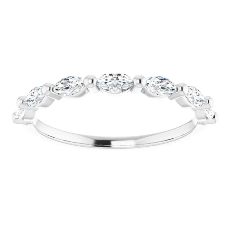 women’s oval-shaped rings-Platinum 1/2 CTW Natural Diamond Anniversary Band