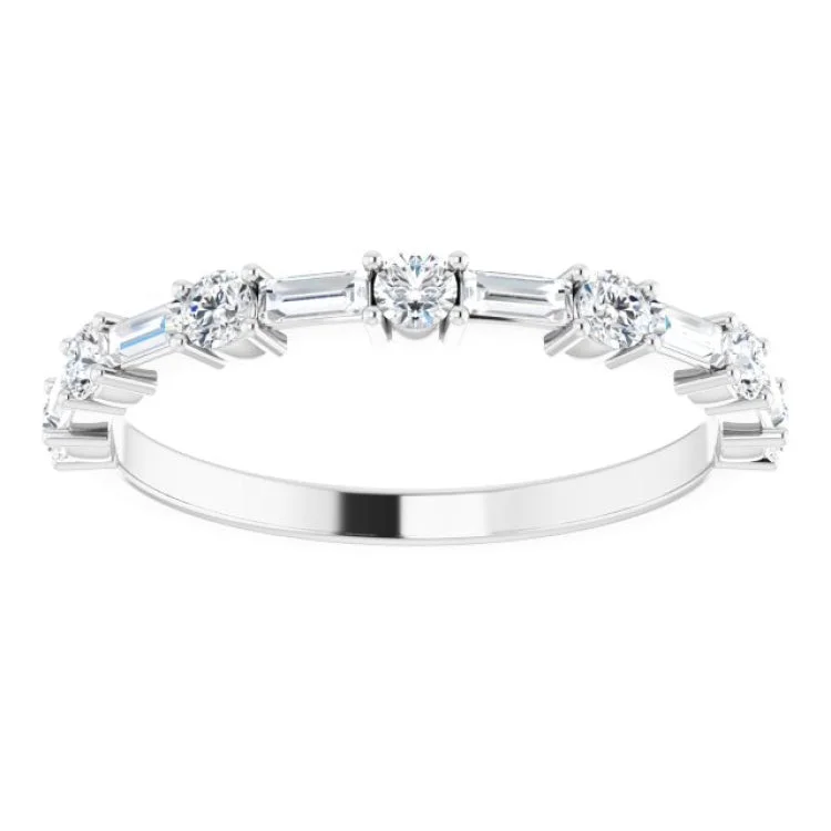 trendy gold rings for women-Platinum 1/2 CTW Natural Diamond Anniversary Band