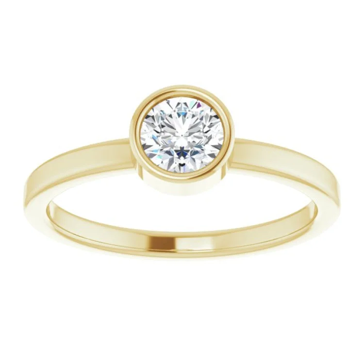 women’s anniversary bands-14K Yellow 5 mm Natural White Sapphire Ring