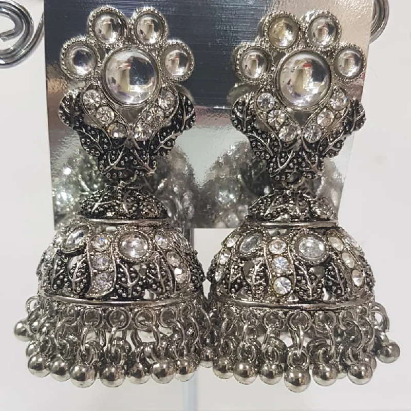 women’s gold diamond earrings-Shreeji Oxidised Plated Jhumki Earrings