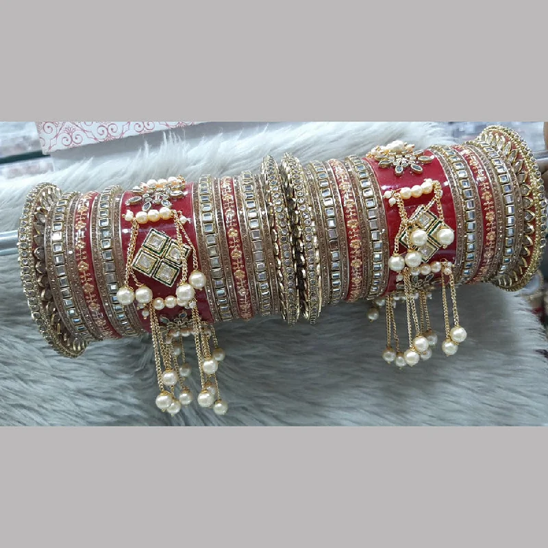 women’s unique bangles-Pooja Bangles Gold Plated Bangle Set