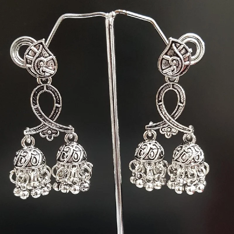 women’s screw-back earrings-Shreeji Oxidised Plated Jhumki Earrings