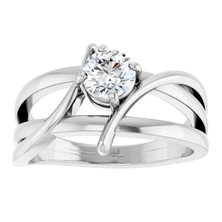 women’s engagement rings with sapphires-Sterling Silver 1/2 CT Natural Diamond Ring