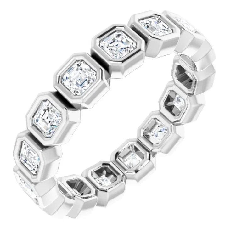 women’s eternity band rings-14K White 1 3/8 CTW Natural Diamond Eternity Band Size 6