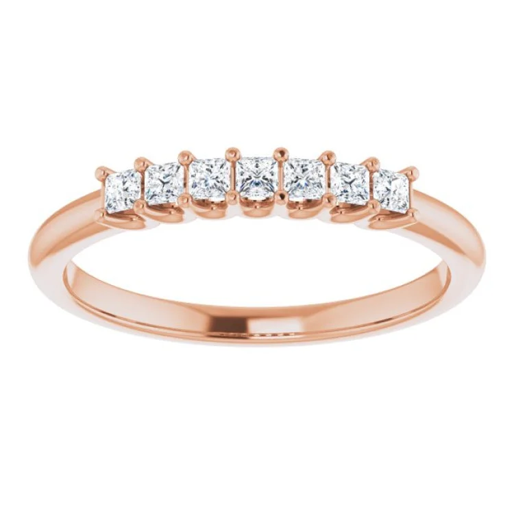 custom rings for women-14K Rose 1/4 CTW Natural Diamond Anniversary Band