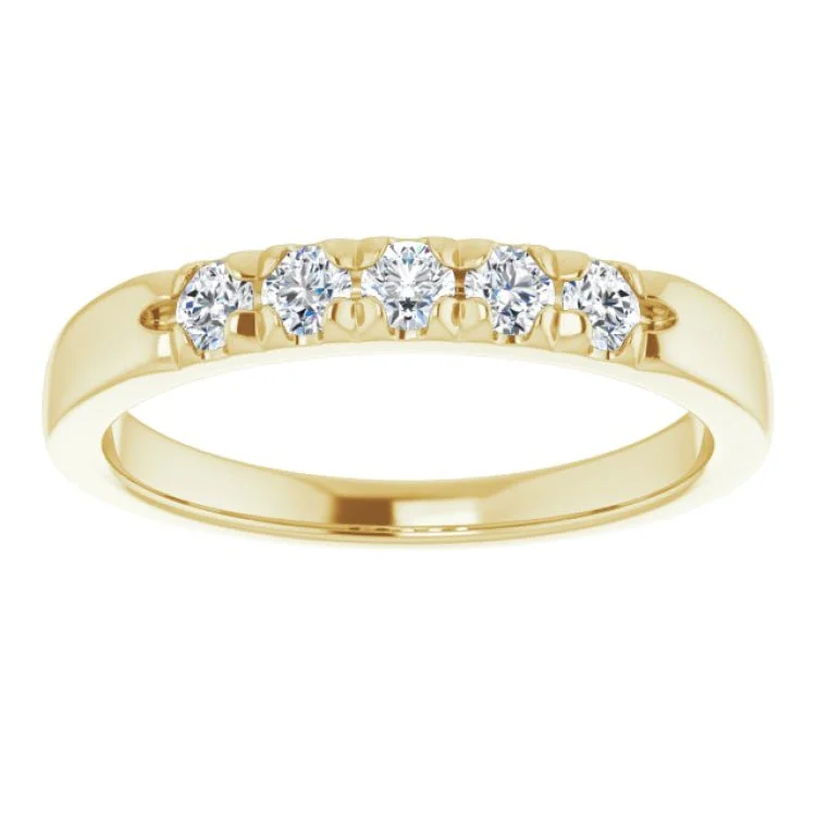 women’s oval-shaped rings-14K Yellow 1/3 CTW Natural Diamond Anniversary Band