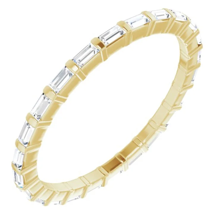 adjustable pearl rings for women-14K Yellow 1/3 CTW Natural Diamond Eternity Band Size 5