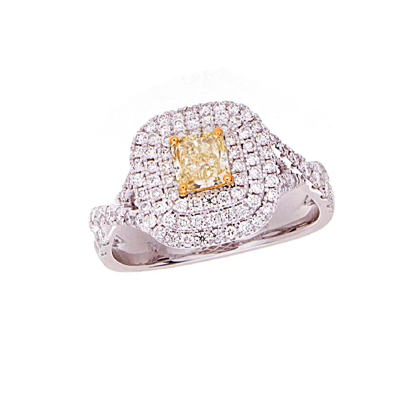 women’s engagement rings with rubies and diamonds-Fancy Yellow Diamond Ring