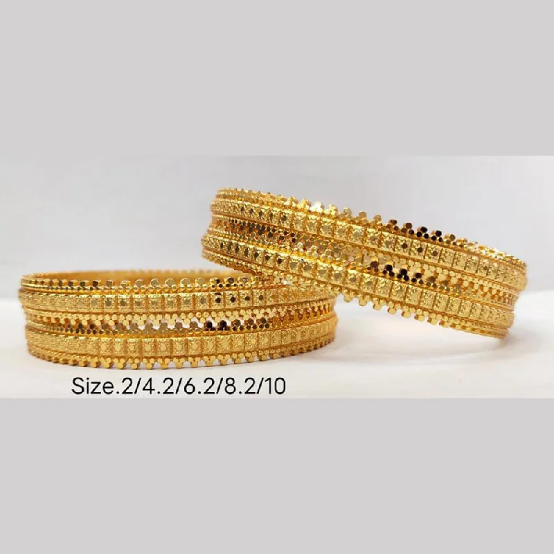 simple gold bracelets for women-Manisha Jewellery Gold Plated Bangle Set