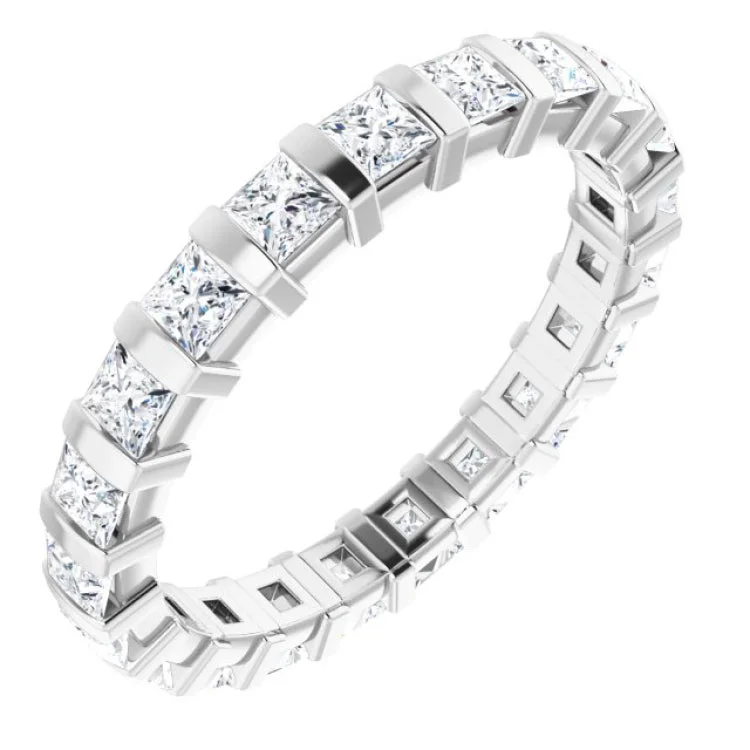 women’s adjustable gemstone rings-14K White 1 1/5 CTW Natural Diamond Eternity Band Size 7