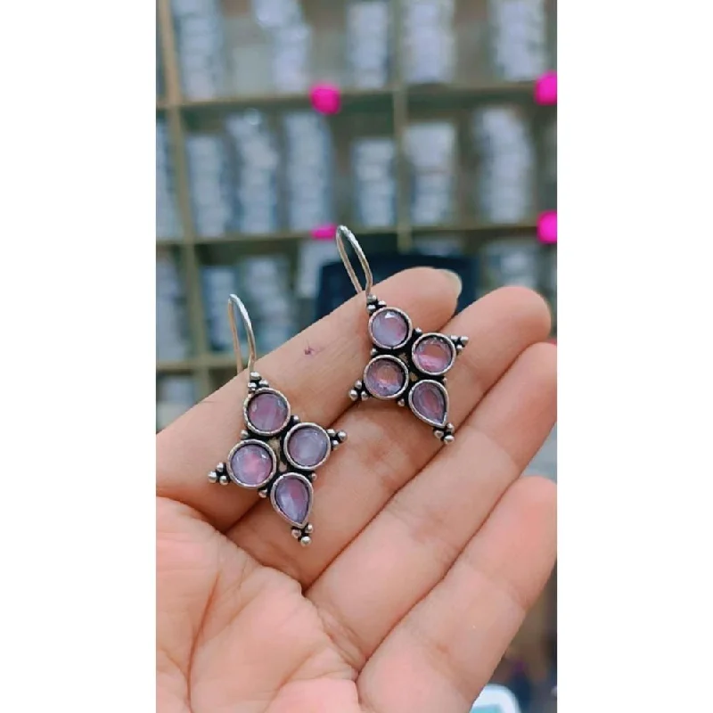 women’s silver stud earrings-Akruti Collection Oxidised Plated Dangler Earrings