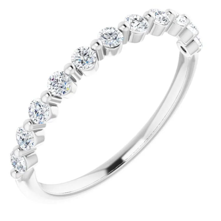 women’s sterling silver rings-14K White 1/3 CTW Natural Diamond Anniversary Band