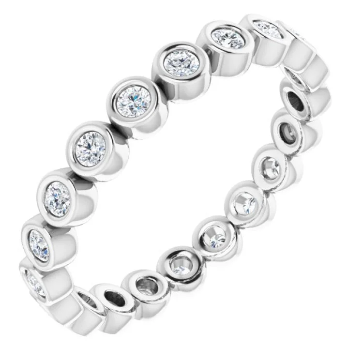 moonstone rings for women-Platinum 3/8 CTW Natural Diamond Eternity Band Size 6