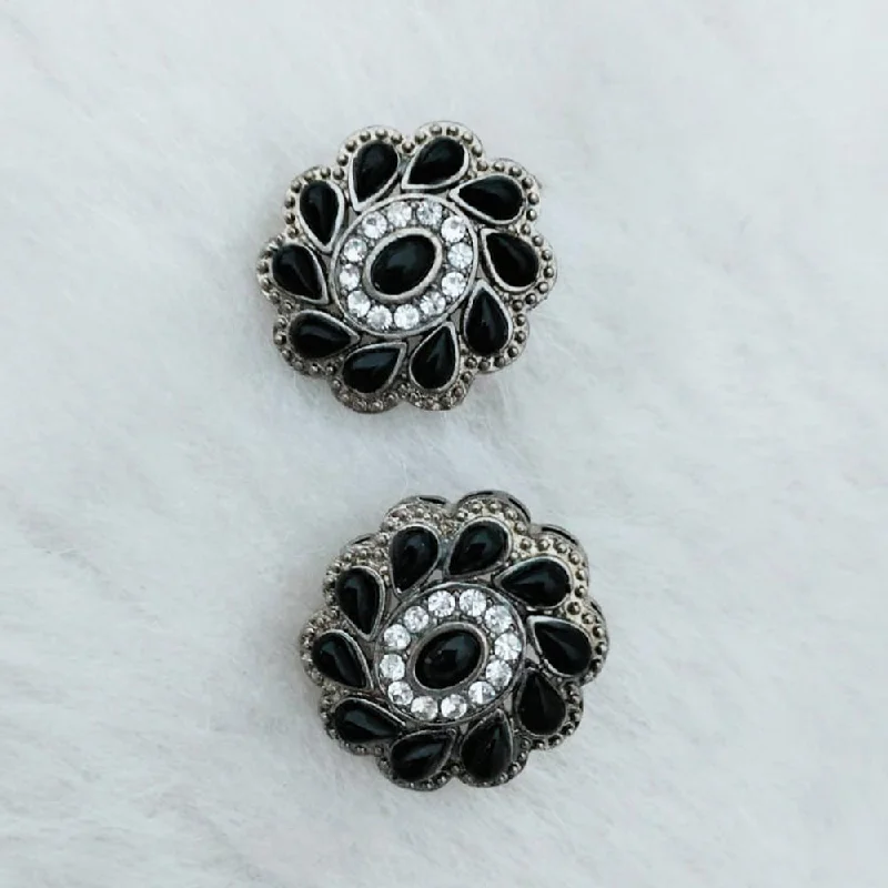 女士Earrings 长尾词Marudhar Creations Oxidised Plated Pota Stone Stud Earrings