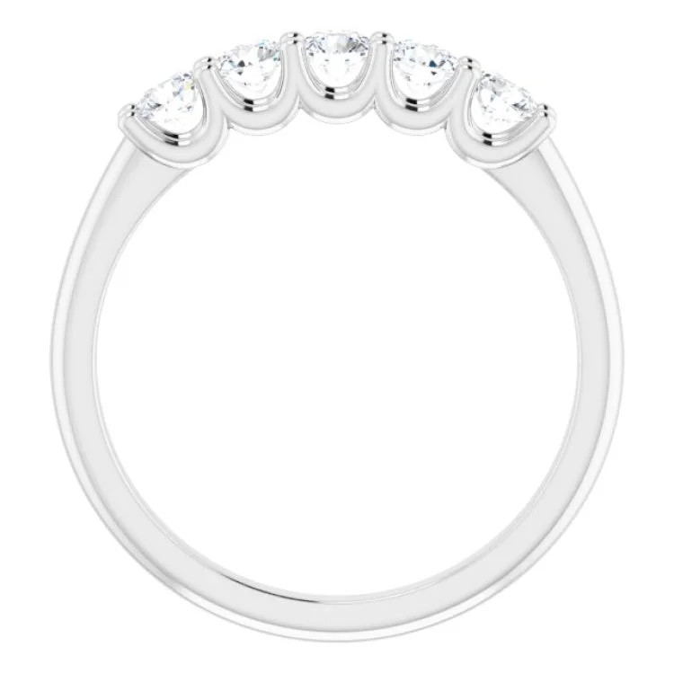 designer rings for women-14K White 1/2 CTW Natural Diamond Anniversary Band