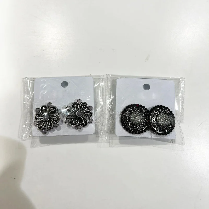 diamond earrings for women-Shrisha Oxidised Plated  Stud Earrings (Assorted Design)