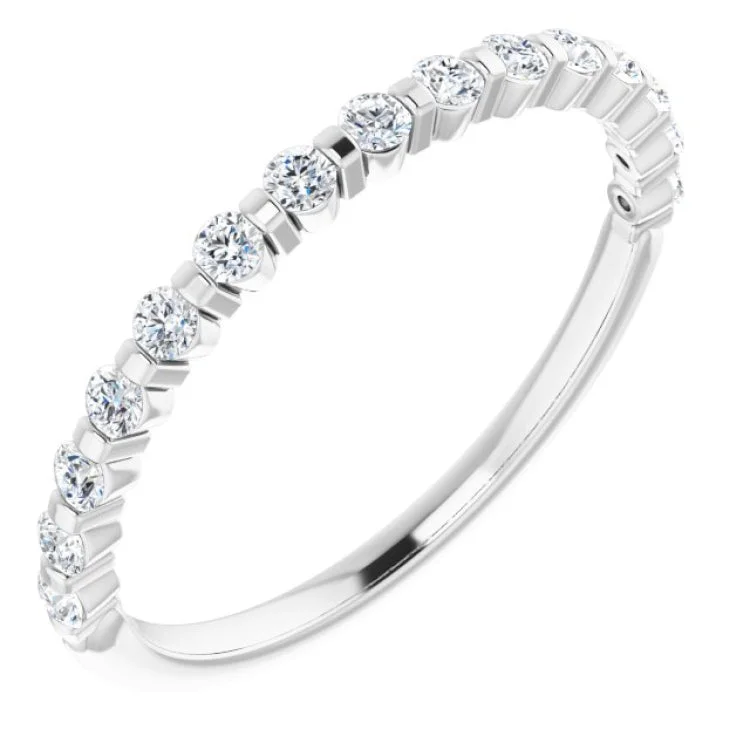 women’s silver stacking rings-Platinum 1/3 CTW Natural Diamond Anniversary Band