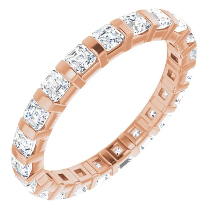 luxury diamond rings for women-14K Rose 1 1/5 CTW Natural Diamond Eternity Band Size 7