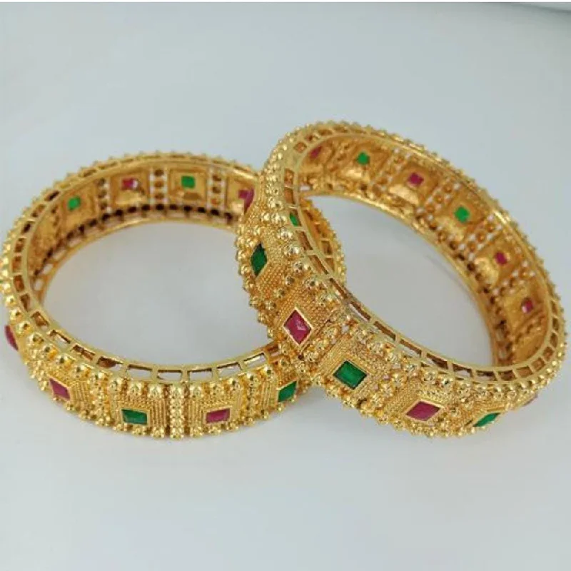 women’s platinum bracelets-Lucentarts Jewellery Gold Plated Bangles