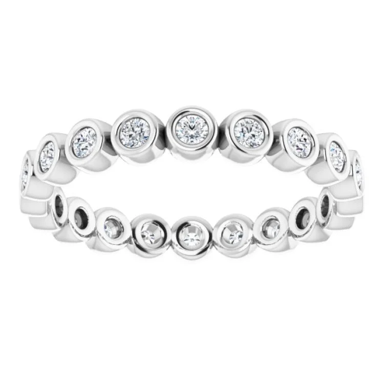 elegant rings for women-14K White 3/8 CTW Natural Diamond Eternity Band Size 6