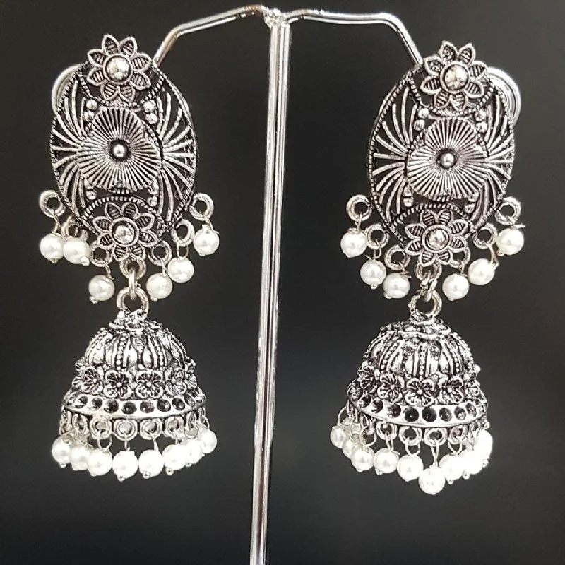 women’s emerald earrings-Shreeji Oxidised Plated Jhumki Earrings