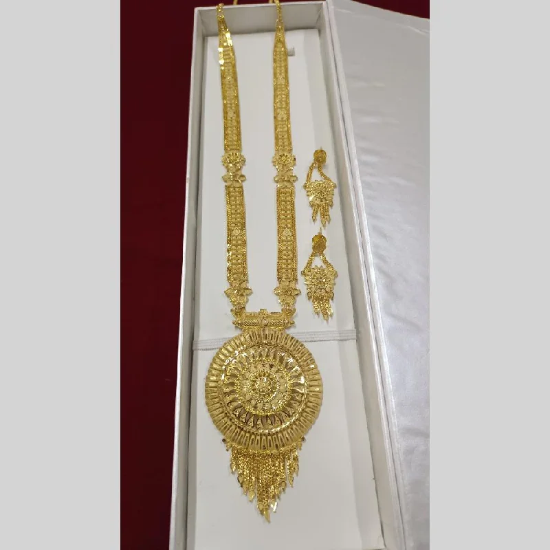 gold-plated necklaces for women-Pari Art Jewellery Forming Long Necklace Set