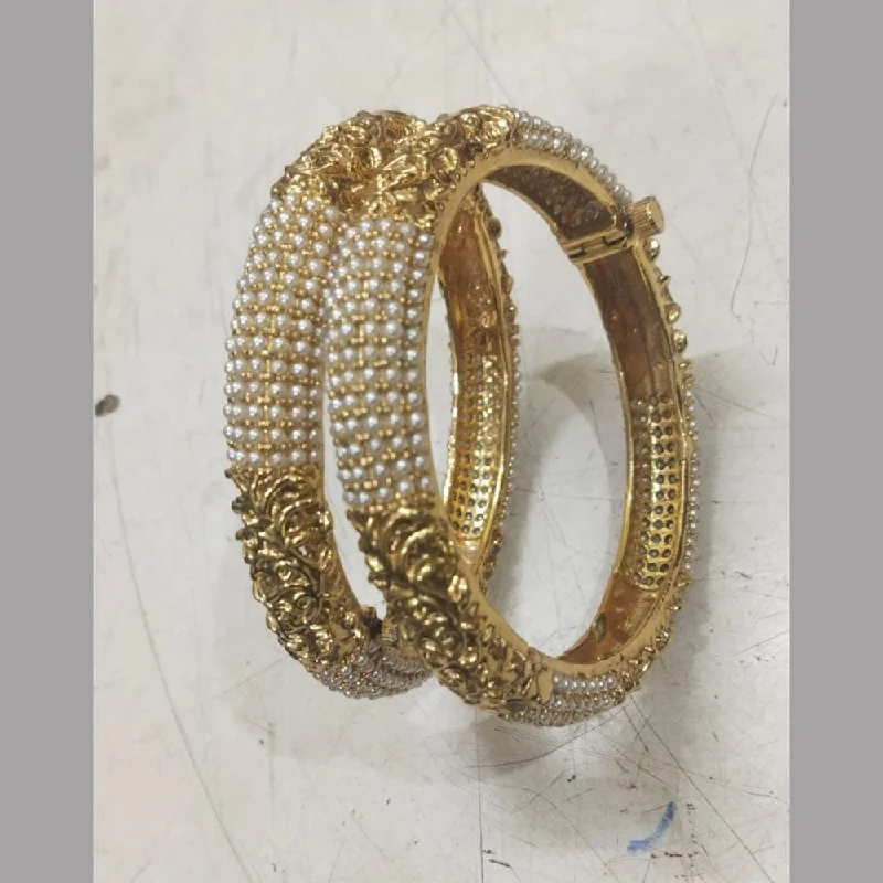 minimalist bracelets for women-Niyansh Bangles Gold Plated Bangles Set