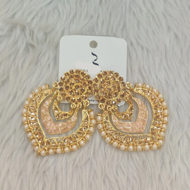 hoop earrings for women-Dhwani Gold Plated Austrian Stone And Meenakari Dangler Earrings