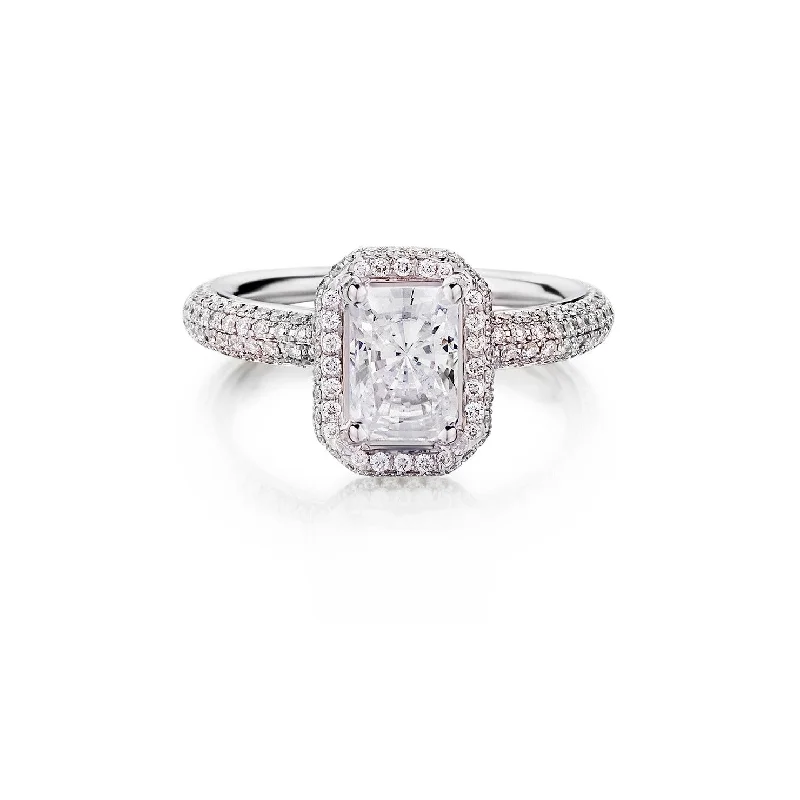 custom diamond engagement rings for women-Radiant Cut Diamond Ring