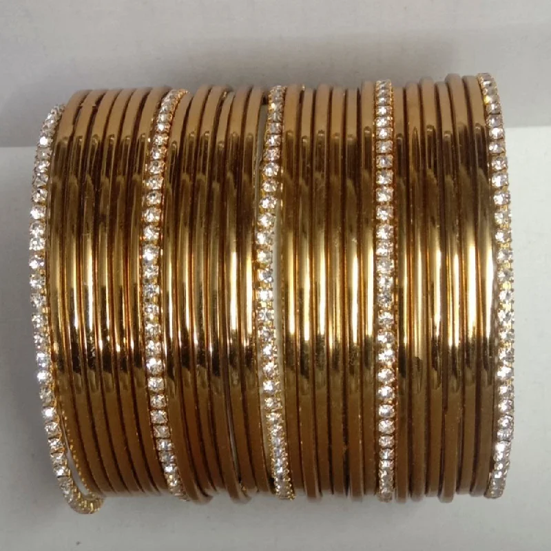 diamond bangles for women-Shree Asha Bangles Gold Plated Austrian Stone Bangles Set - D no.1877