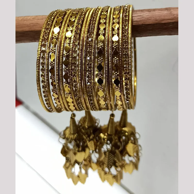 women’s stacked bracelets-Manisha Jewellery Gold Plated Bangle Set