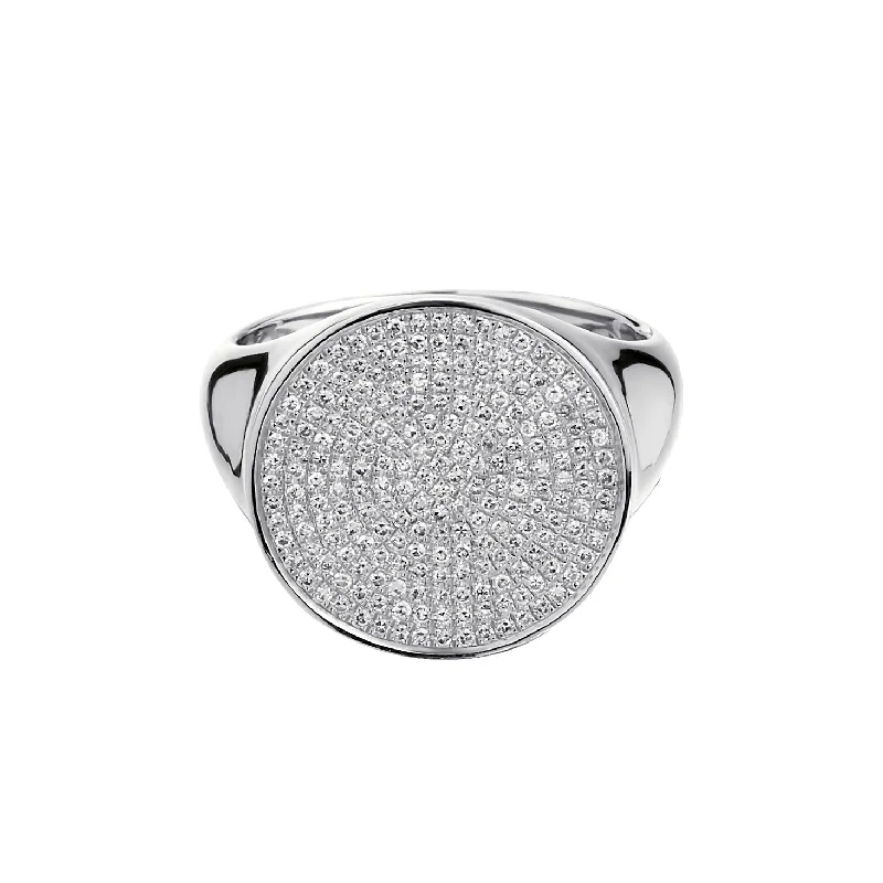 women’s oval-cut engagement rings-ROUND PAVÉ DIAMOND RING