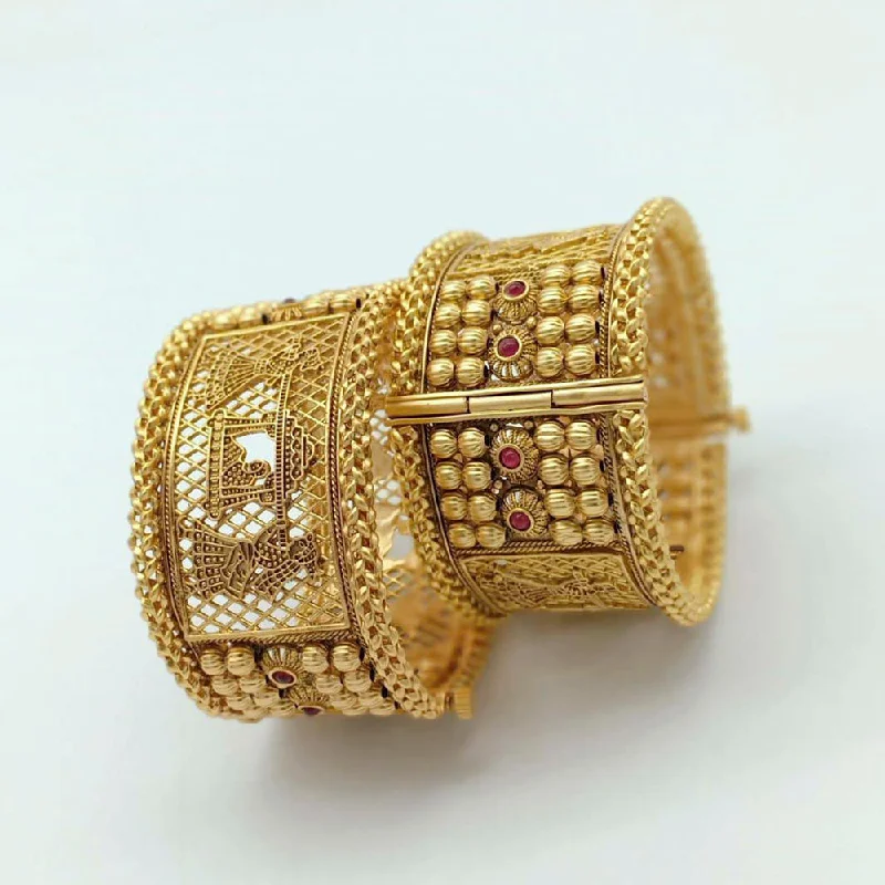 women’s bracelet sets-Manisha Jewellery Gold Plated Bangles Set