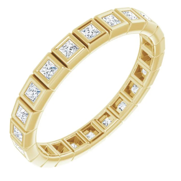 adjustable fashion rings for women-14K Yellow 1/2 CTW Natural Diamond Eternity Band Size 6