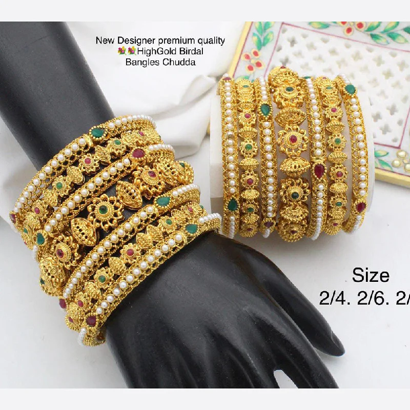 large bangles for women-Pooja Bangles Gold Plated Bangles Set