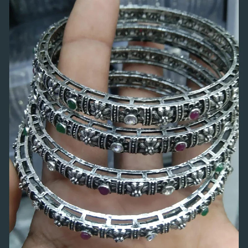 women’s friendship bracelets-Manisha Jewellery Oxidised Bangles Set