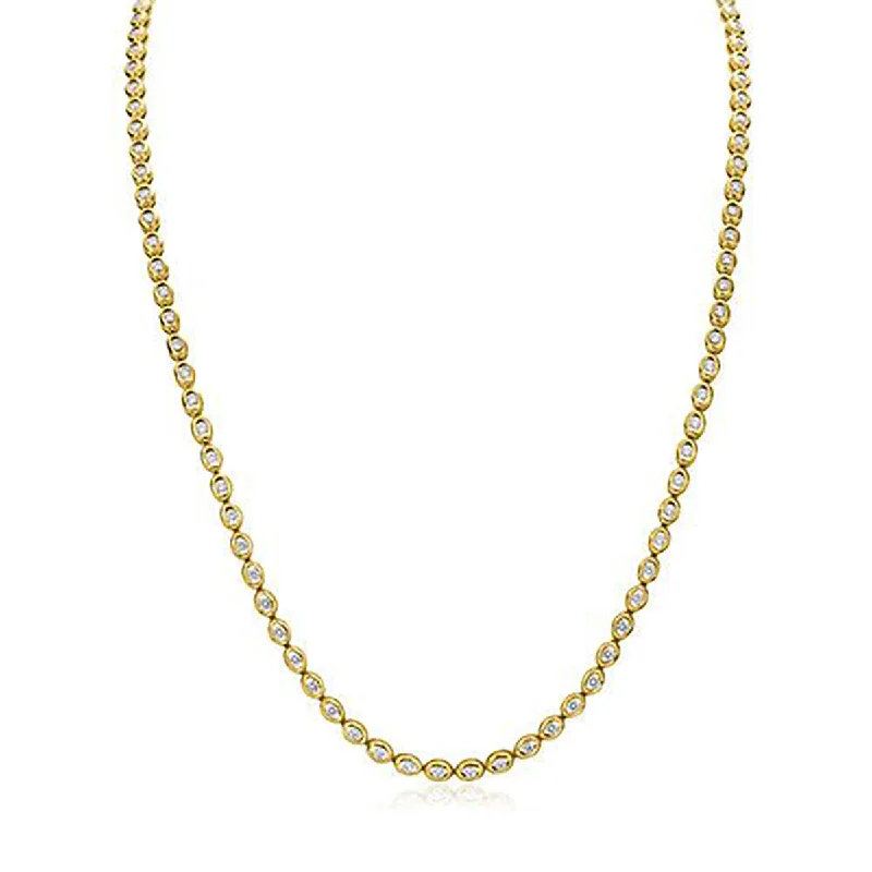 pearl and diamond necklaces for women-Oasis 18k Yellow Gold Illusion Diamond Necklace