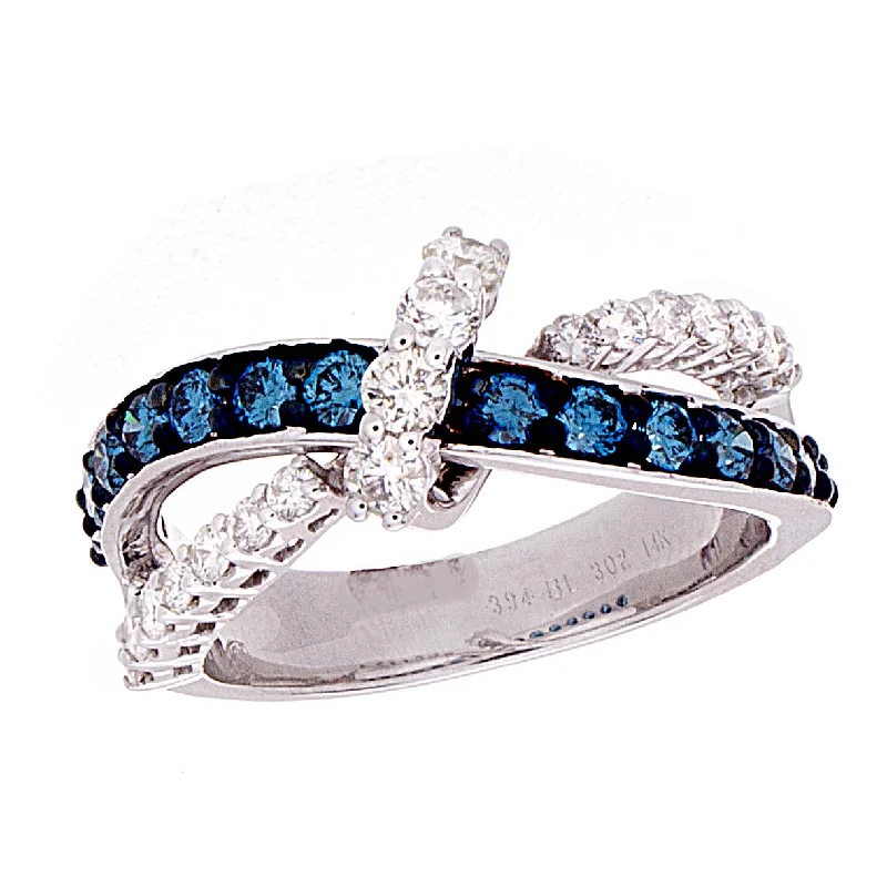 women’s engagement rings with gemstones-Blue Diamond Ring - LDD9394 BL