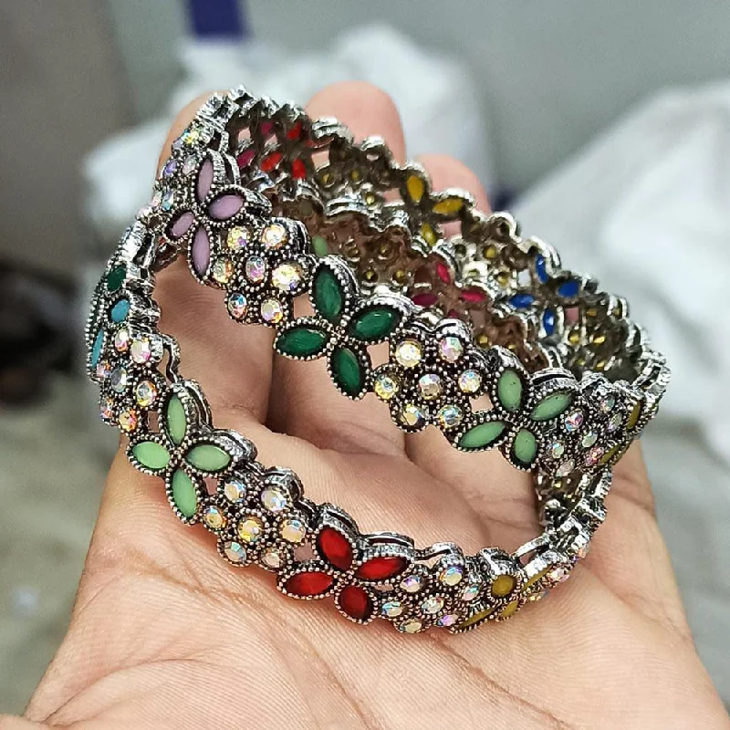 gold wedding bangles for women-Manisha Jewellery Oxidised Bangles