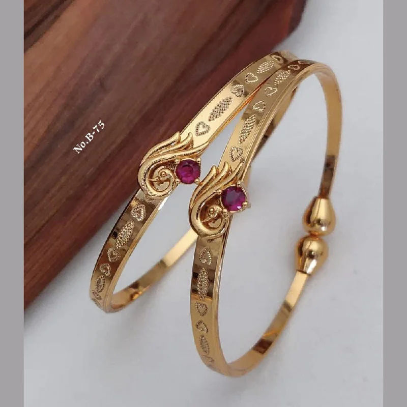 boho bracelets for women-H K Fashion Gold Plated Openable Bangles Set