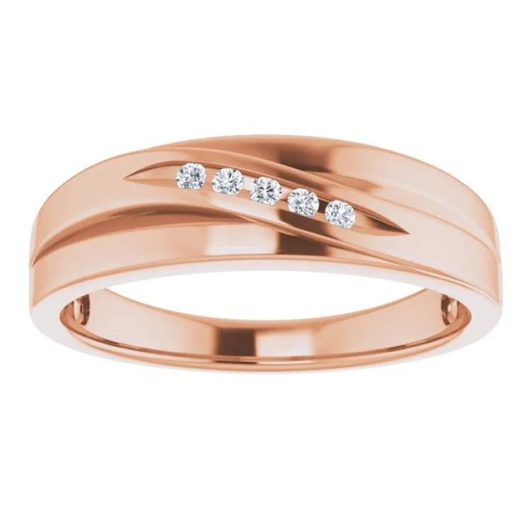 silver infinity rings for women-14K Rose .07 CTW Natural Diamond Band